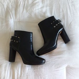 Nine West Black Genuine Leather Booties